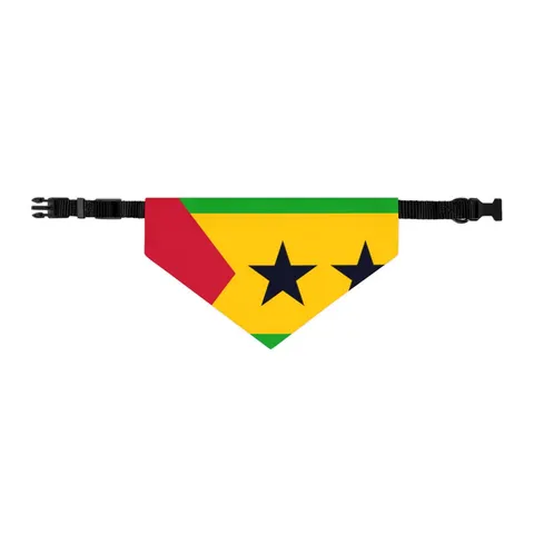 São Tomé & Príncipe Stars & Stripes Pet Bandana Collar — other view
