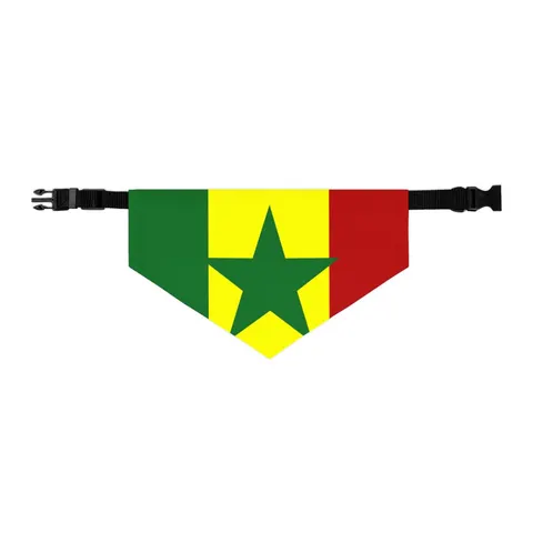 Senegal Green Yellow Red Pet Bandana Collar — other view