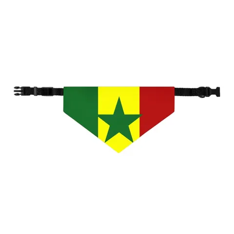 Senegal Green Yellow Red Pet Bandana Collar — other view