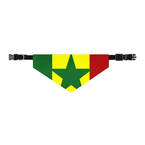 Senegal Green Yellow Red Pet Bandana Collar — other view