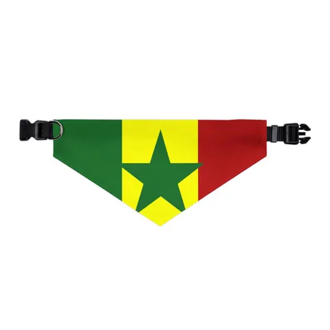 Senegal Green Yellow Red Pet Bandana Collar — other view