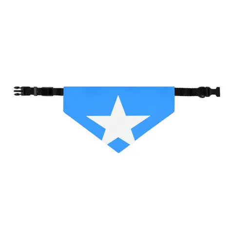 Somalia Blue White Star Pet Bandana Collar — other view