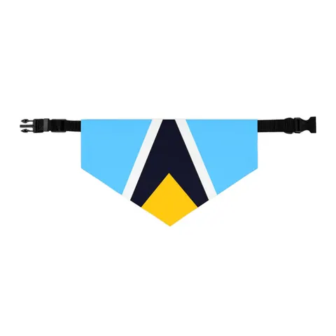 Saint Lucia Blue Triangle Peak Pet Bandana Collar — other view