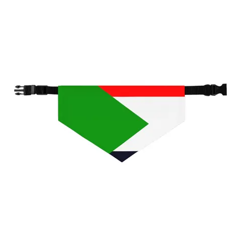 Sudan Red White Black Triangle Pet Bandana Collar — other view