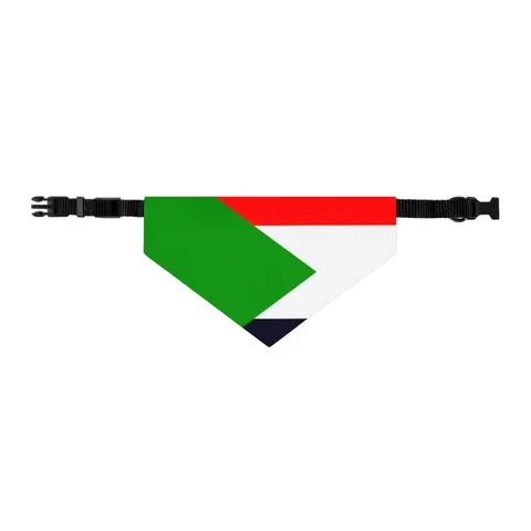 Sudan Red White Black Triangle Pet Bandana Collar — other view