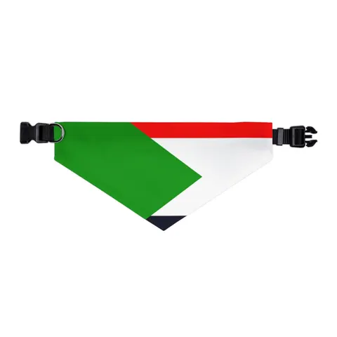 Sudan Red White Black Triangle Pet Bandana Collar — other view