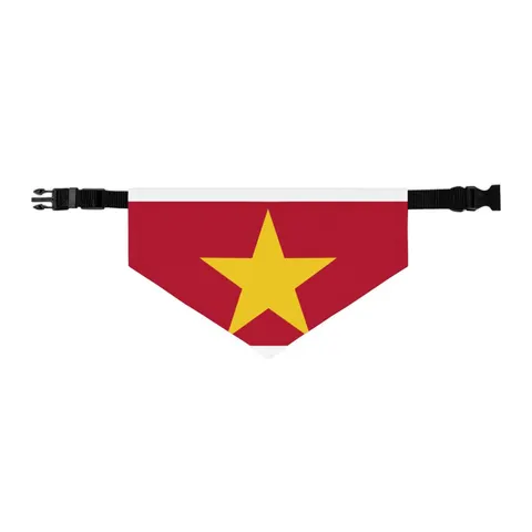 Suriname Red Green White Star Pet Bandana Collar — other view