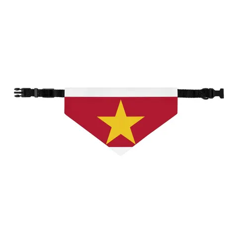 Suriname Red Green White Star Pet Bandana Collar — other view