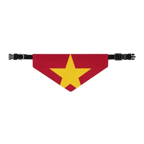Suriname Red Green White Star Pet Bandana Collar — other view