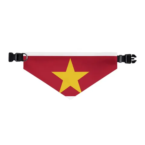 Suriname Red Green White Star Pet Bandana Collar — other view