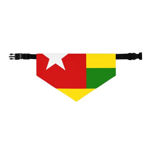 Togo Green Yellow Stripes Pet Bandana Collar — other view