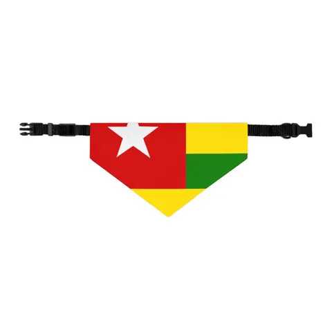 Togo Green Yellow Stripes Pet Bandana Collar — other view