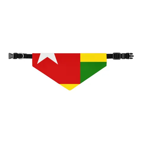 Togo Green Yellow Stripes Pet Bandana Collar — other view