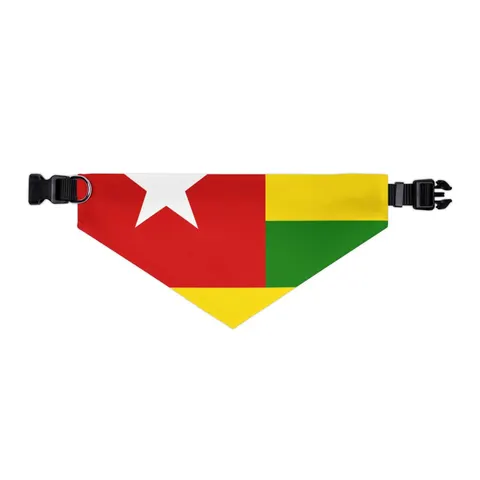 Togo Green Yellow Stripes Pet Bandana Collar — other view