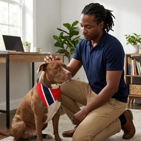 Trinidad & Tobago Diagonal Stripe Pet Bandana Collar