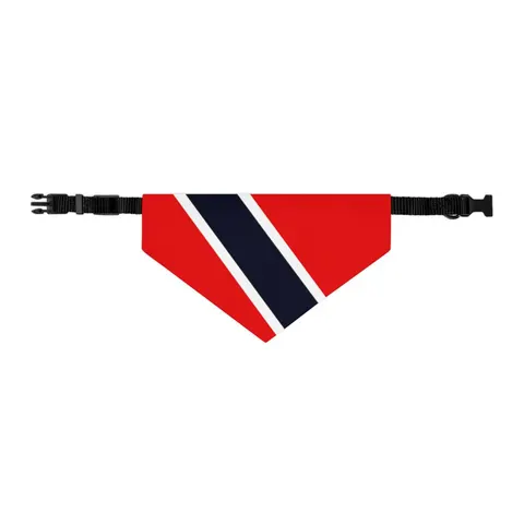 Trinidad & Tobago Diagonal Stripe Pet Bandana Collar — other view