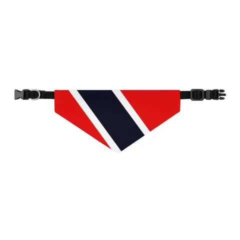 Trinidad & Tobago Diagonal Stripe Pet Bandana Collar — other view