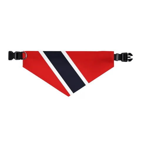 Trinidad & Tobago Diagonal Stripe Pet Bandana Collar — other view