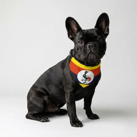 Uganda Black Yellow Red Bands Pet Bandana Collar