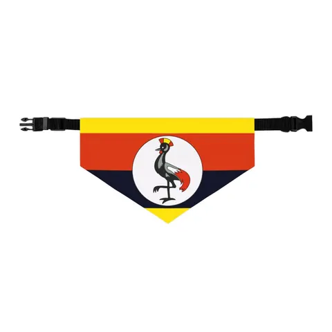 Uganda Black Yellow Red Bands Pet Bandana Collar — other view