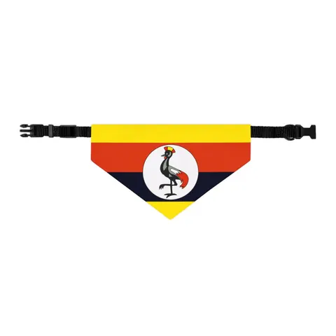 Uganda Black Yellow Red Bands Pet Bandana Collar — other view