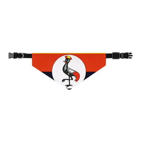 Uganda Black Yellow Red Bands Pet Bandana Collar — other view