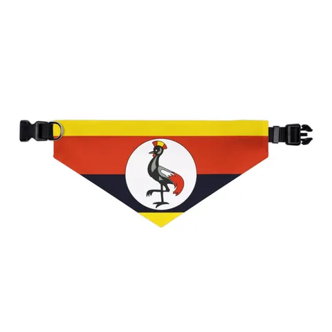 Uganda Black Yellow Red Bands Pet Bandana Collar — other view