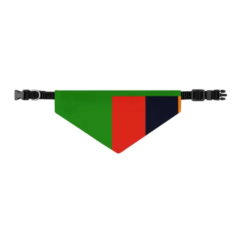 Zambia Green Field & Orange Eagle Pet Bandana Collar — other view