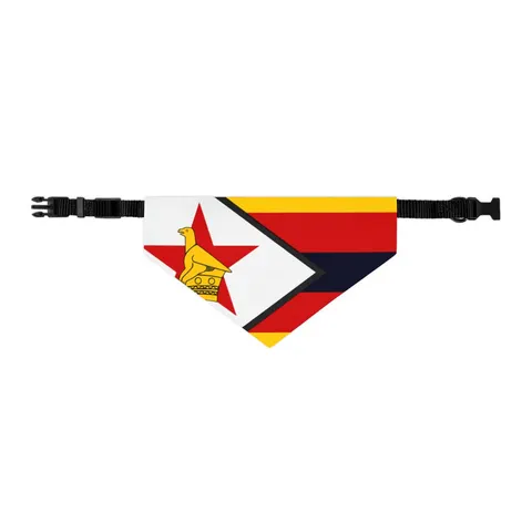 Zimbabwe Stripes & Triangle Pet Bandana Collar — other view