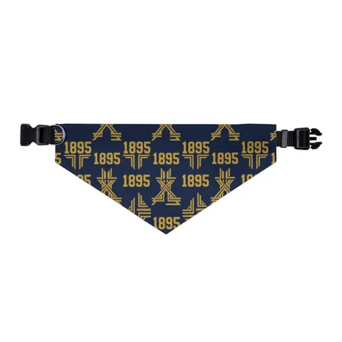 Fort Valley State 1895 Blue & Gold Pet Bandana Collar — other view