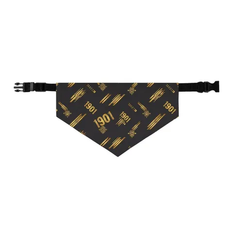 Grambling 1901 Black & Gold Edge Pet Bandana Collar — other view