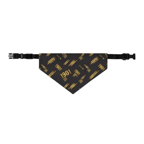 Grambling 1901 Black & Gold Edge Pet Bandana Collar — other view