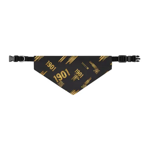 Grambling 1901 Black & Gold Edge Pet Bandana Collar — other view