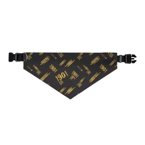 Grambling 1901 Black & Gold Edge Pet Bandana Collar — other view