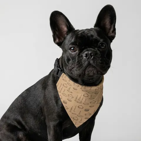 Holiday Family Dinner Icons Pet Bandana Collar