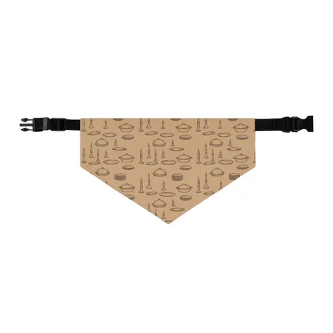 Holiday Family Dinner Icons Pet Bandana Collar — other view