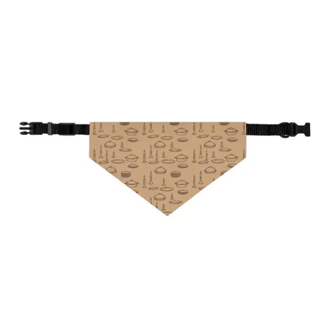Holiday Family Dinner Icons Pet Bandana Collar — other view