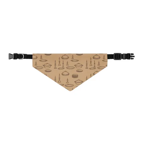 Holiday Family Dinner Icons Pet Bandana Collar — other view