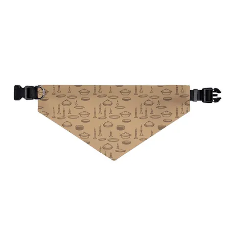 Holiday Family Dinner Icons Pet Bandana Collar — other view