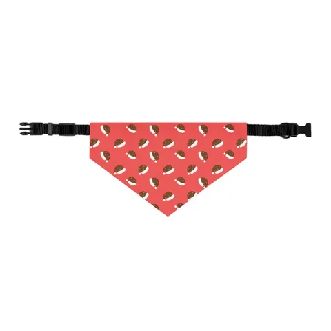 Holiday Brown Santa Hat Icons Pet Bandana Collar — other view
