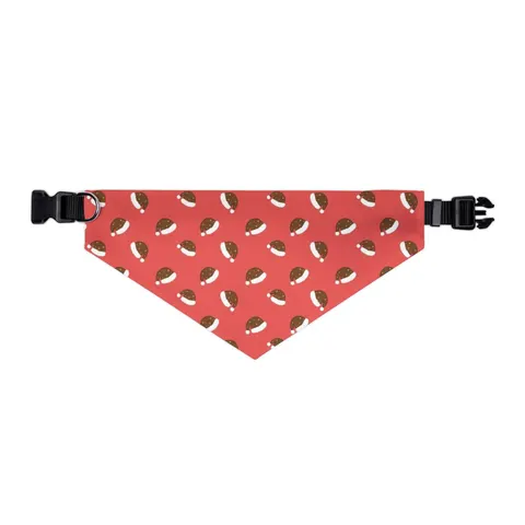 Holiday Brown Santa Hat Icons Pet Bandana Collar — other view