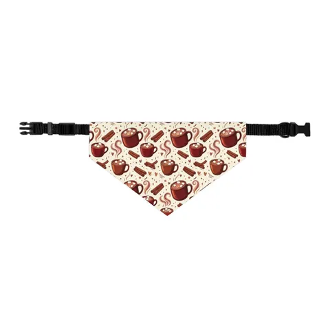 Holiday Hot Cocoa & Marshmallows Pet Bandana Collar — other view