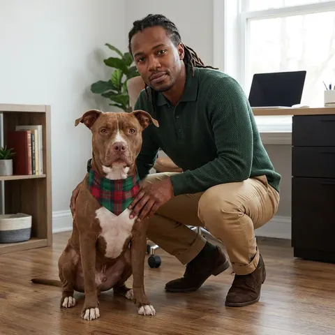 Holiday Fireplace Plaid Pet Bandana Collar
