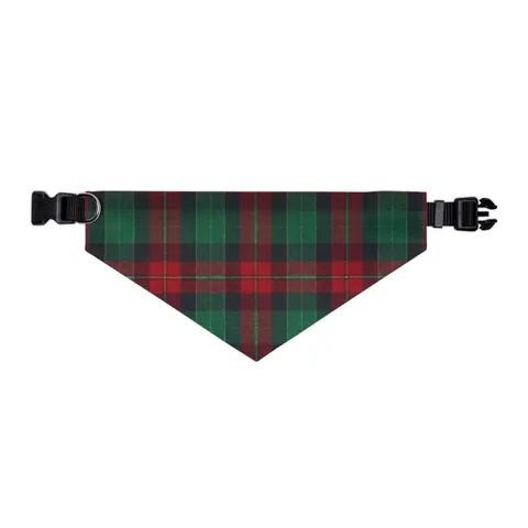 Holiday Fireplace Plaid Pet Bandana Collar — other view