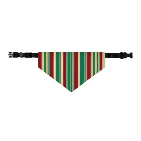 Holiday Gift Wrap Stripes Pet Bandana Collar — other view