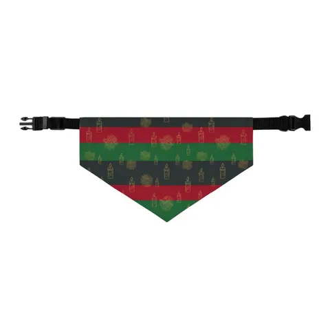 Holiday Kwanzaa Karamu Colors Pet Bandana Collar — other view
