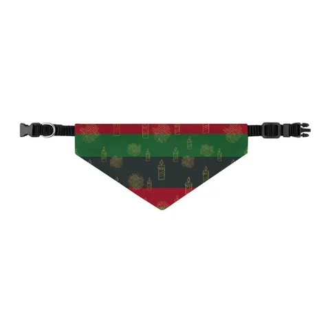 Holiday Kwanzaa Karamu Colors Pet Bandana Collar — other view