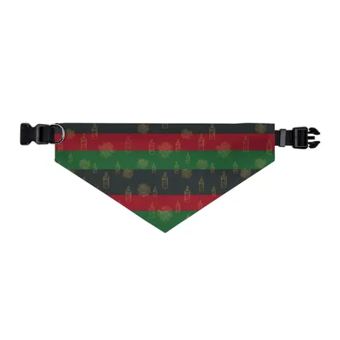 Holiday Kwanzaa Karamu Colors Pet Bandana Collar — other view