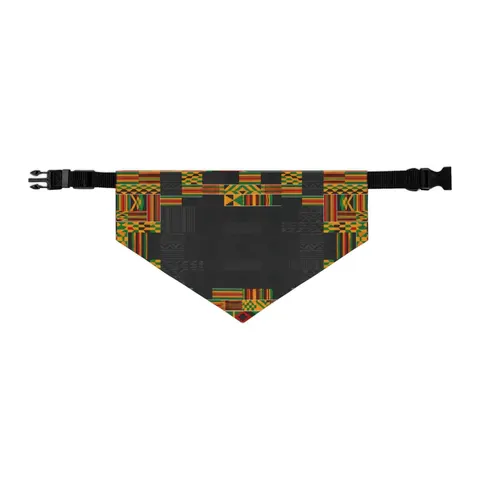 Holiday Kwanzaa Kente Border Pet Bandana Collar — other view