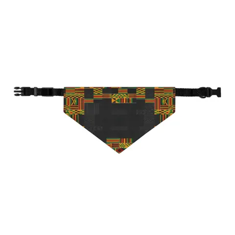 Holiday Kwanzaa Kente Border Pet Bandana Collar — other view